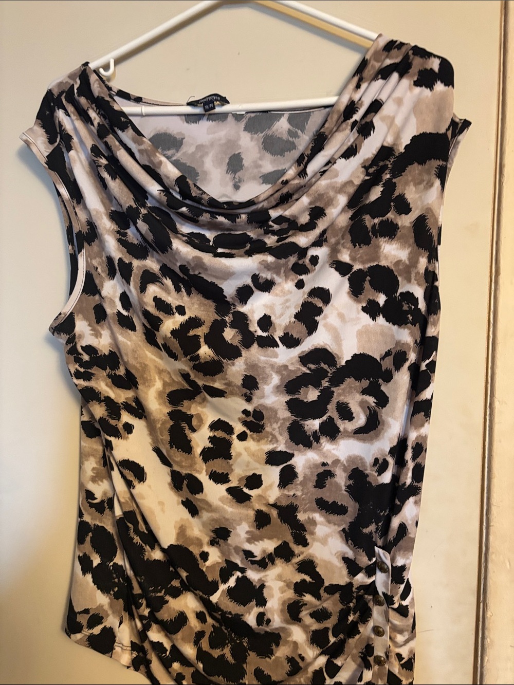 Reitmans XL Floral-Patterned Top - Taupe, Cream & Gray